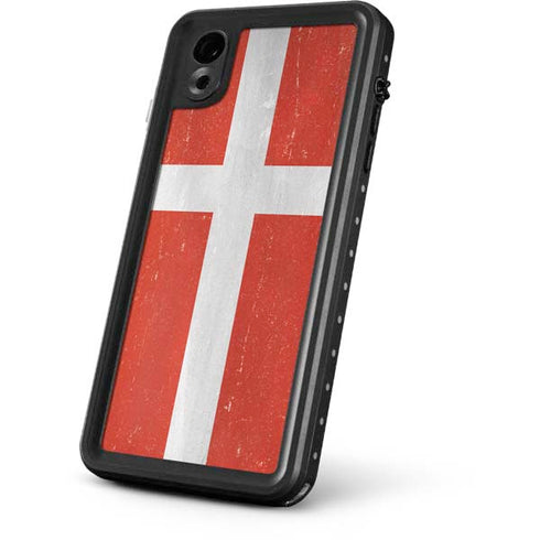 Denmark Flag Distressed iPhone XR Waterproof Case